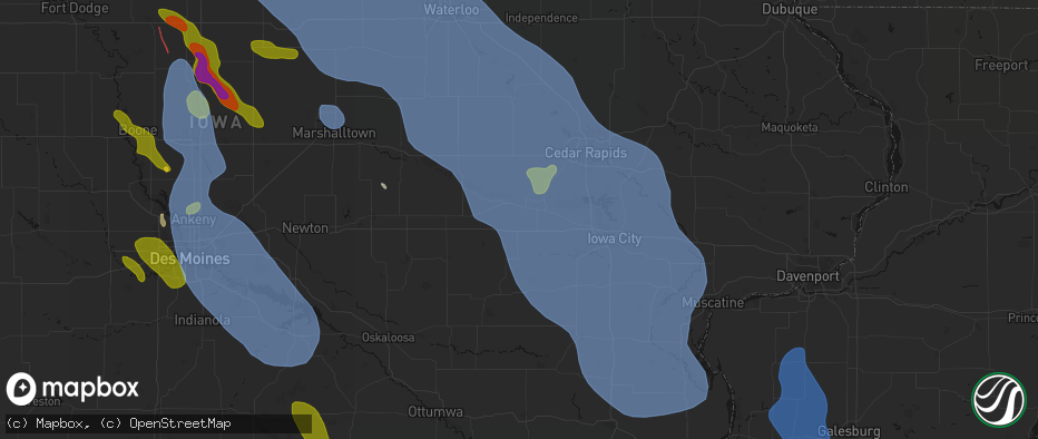 Hail map in Conroy, IA on July 20, 2026