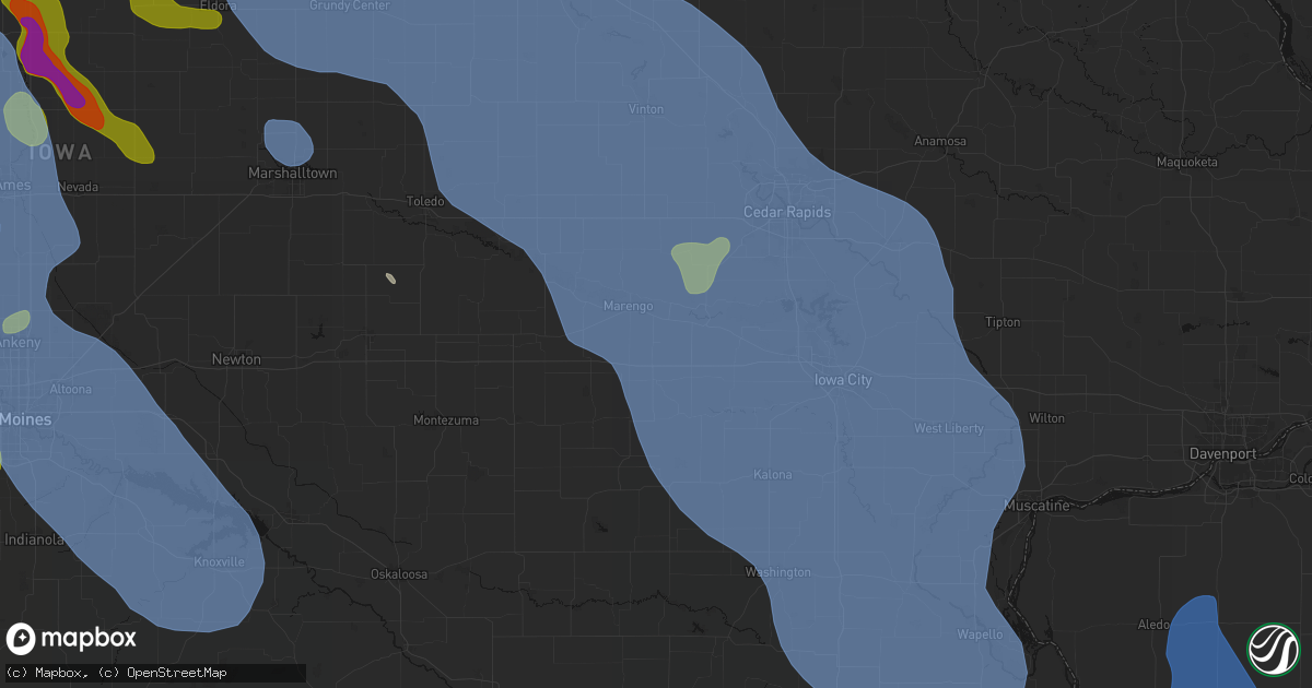 Hail map in Conroy, IA on July 20, 2026