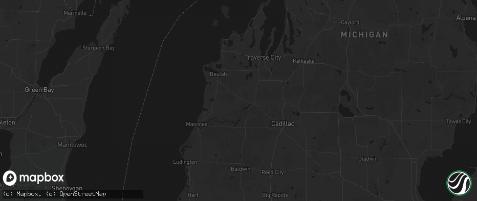 Hail map in Copemish, MI on July 20, 2026