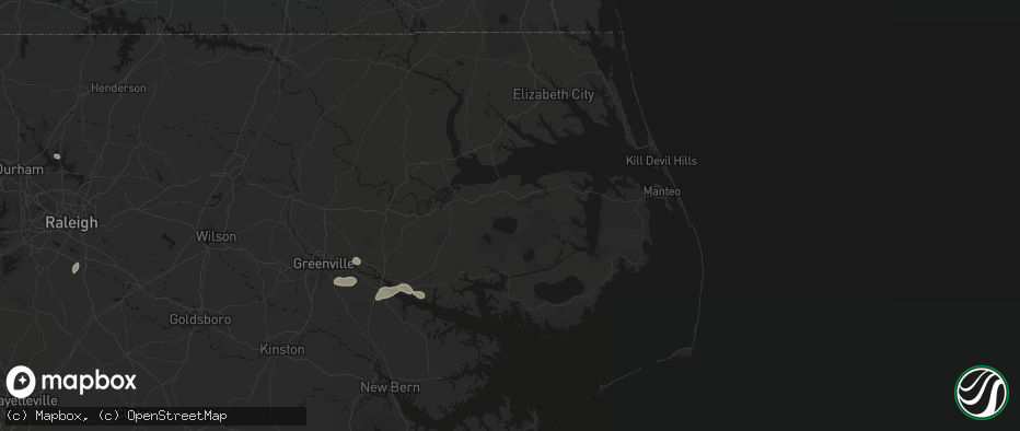 Hail map in Creswell, NC on July 20, 2026