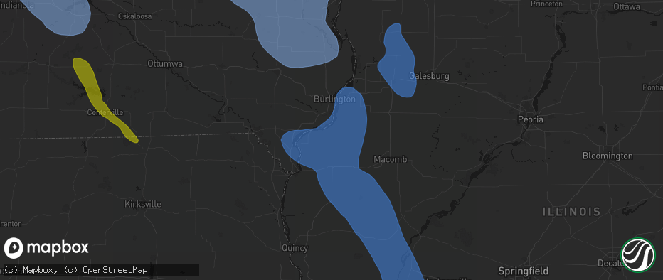 Hail map in Dallas City, IL on July 20, 2026