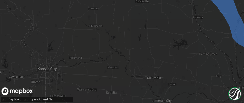 Hail map in Dalton, MO on July 20, 2026