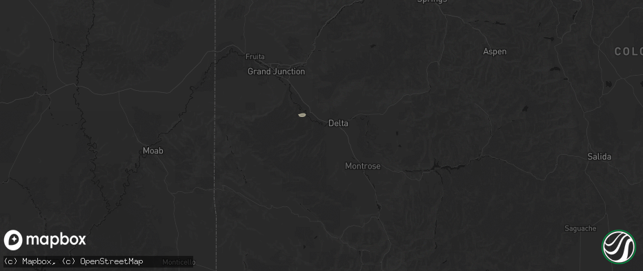 Hail map in Delta, CO on July 20, 2026