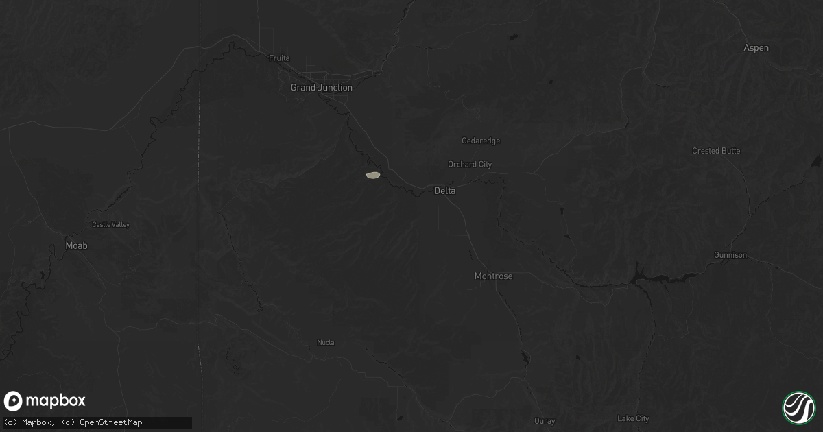 Hail map in Delta, CO on July 20, 2026