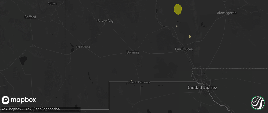 Hail map in Deming, NM on July 20, 2026