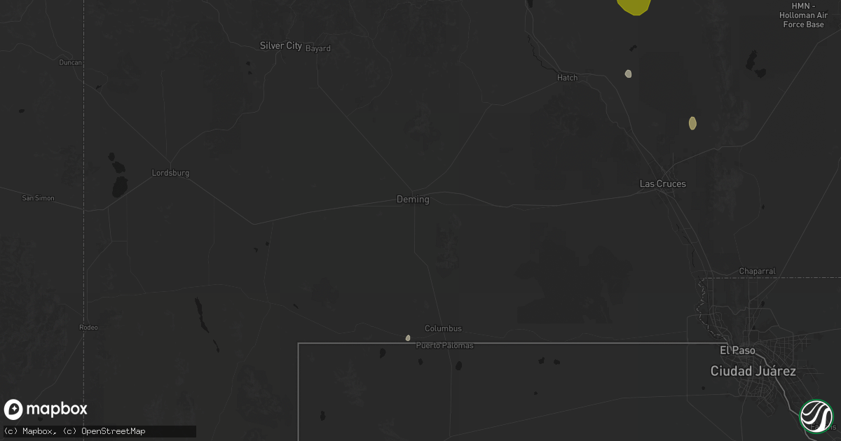 Hail map in Deming, NM on July 20, 2026