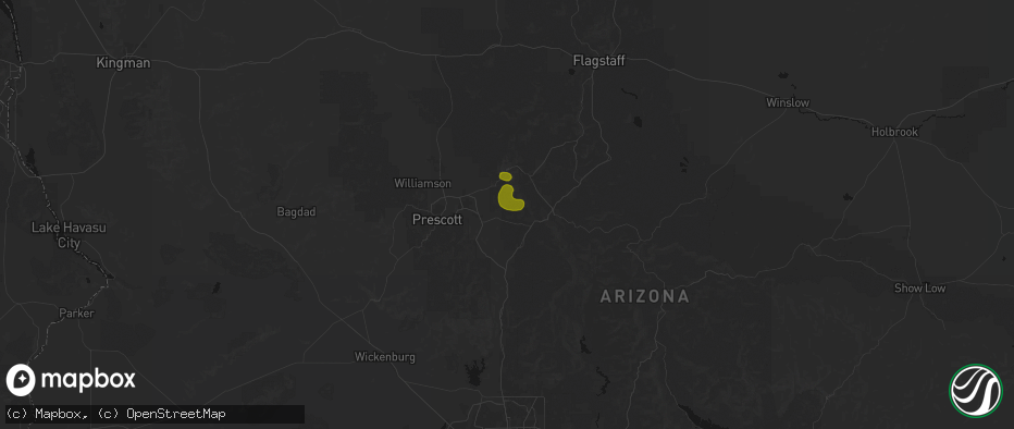Hail map in Dewey, AZ on July 20, 2026