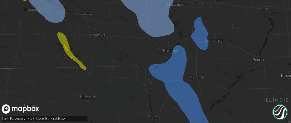 Hail map in Donnellson, IA on July 20, 2026