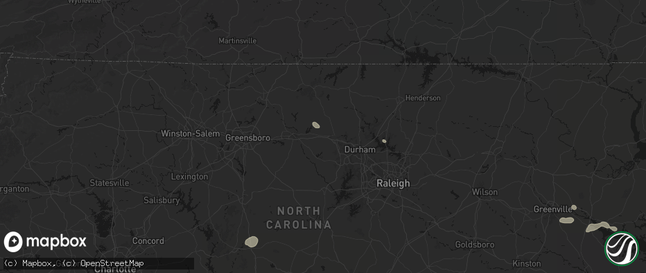Hail map in Efland, NC on July 20, 2026