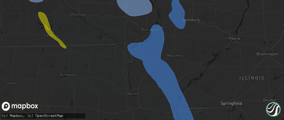 Hail map in Elvaston, IL on July 20, 2026