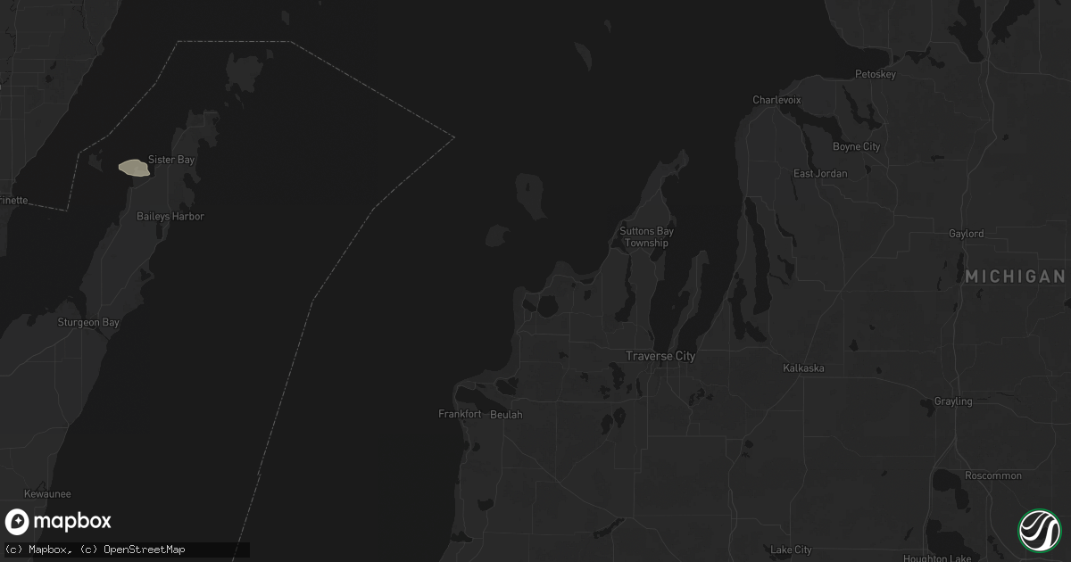 Hail map in Empire, MI on July 20, 2026
