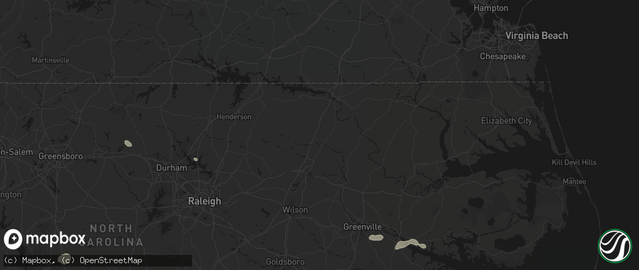 Hail map in Enfield, NC on July 20, 2026