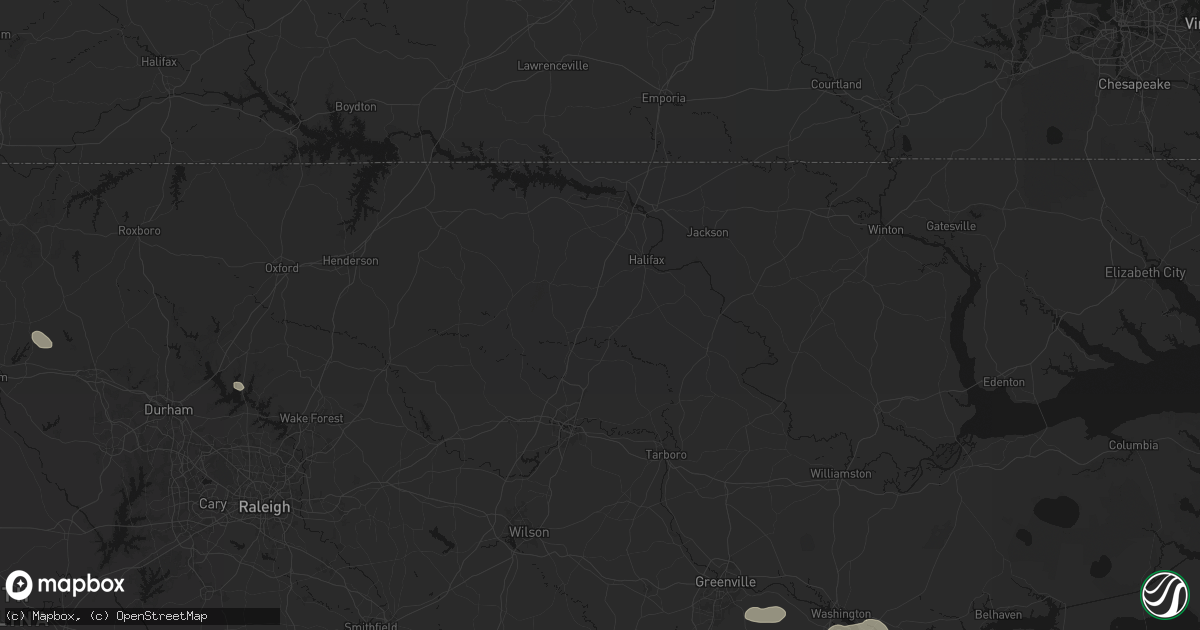Hail map in Enfield, NC on July 20, 2026