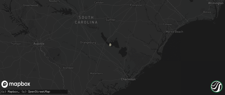 Hail map in Eutawville, SC on July 20, 2026