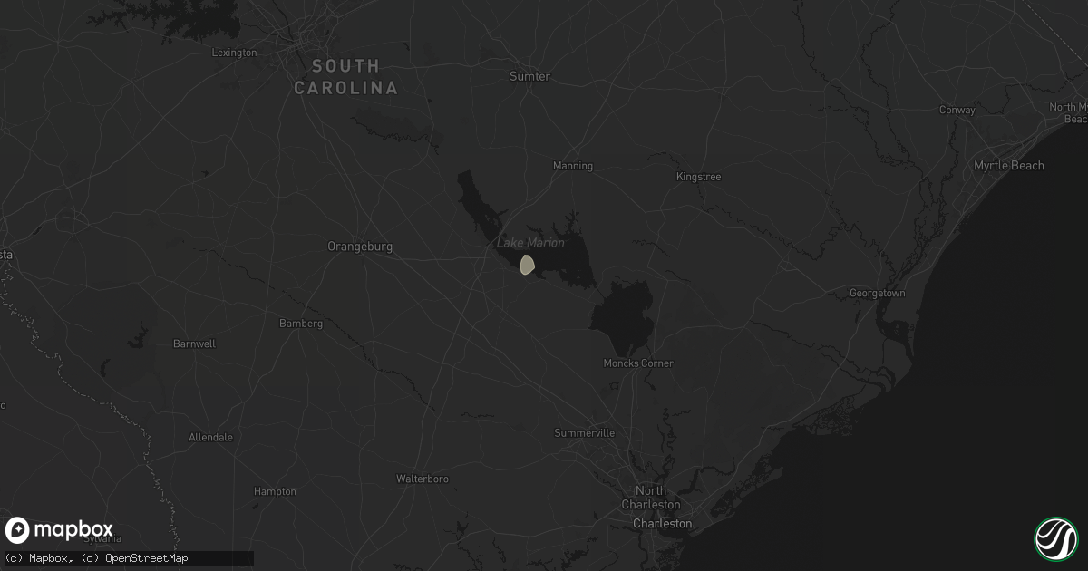 Hail map in Eutawville, SC on July 20, 2026