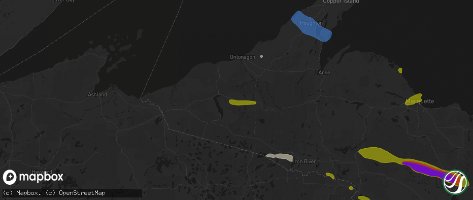 Hail map in Ewen, MI on July 20, 2026