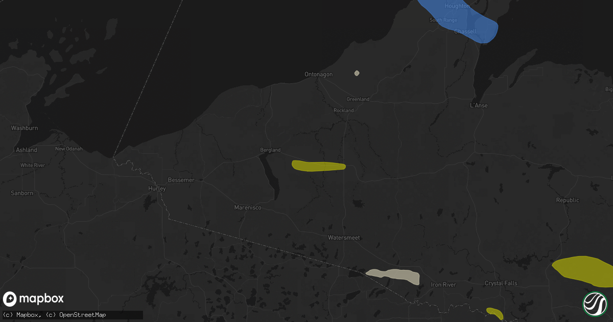 Hail map in Ewen, MI on July 20, 2026