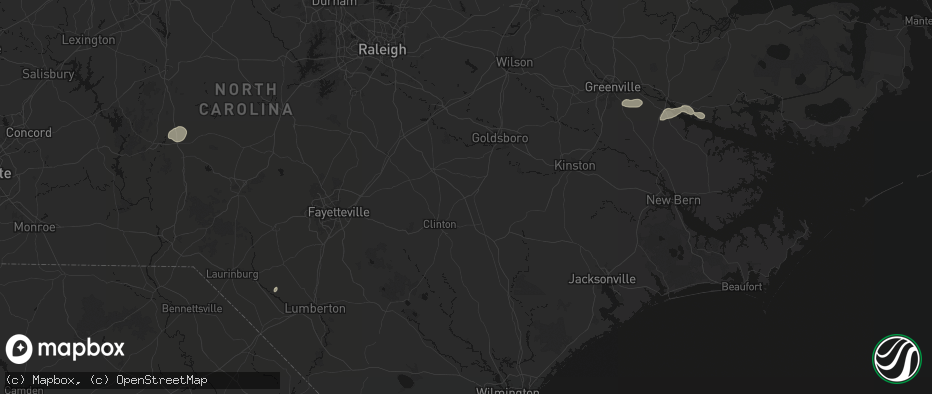 Hail map in Faison, NC on July 20, 2026