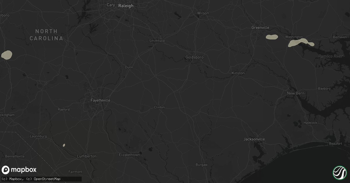 Hail map in Faison, NC on July 20, 2026