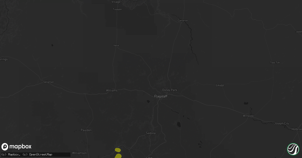 Hail map in Flagstaff, AZ on July 20, 2026