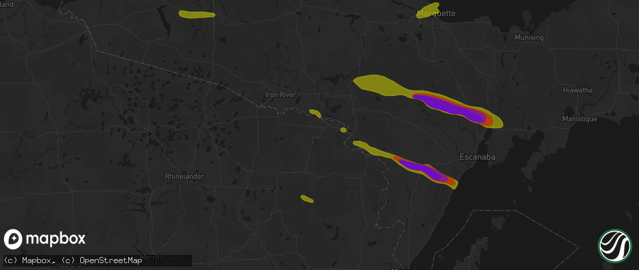 Hail map in Florence, WI on July 20, 2026