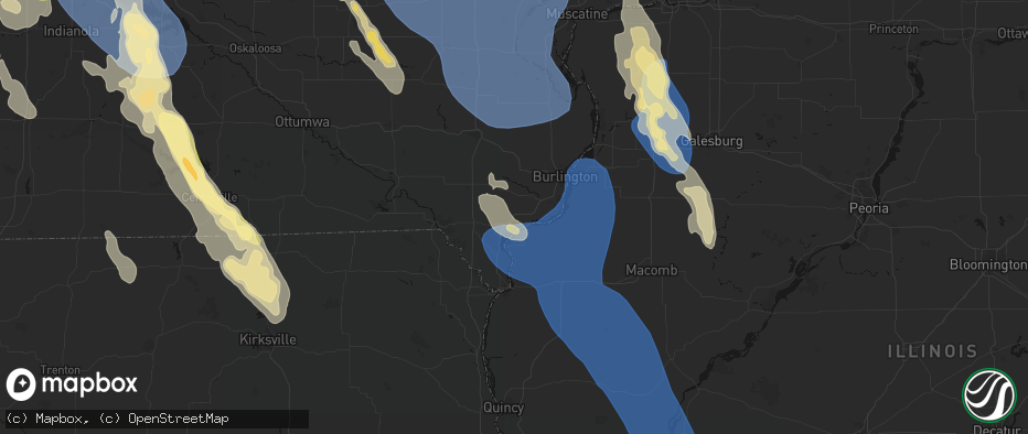 Hail map in Fort Madison, IA on July 20, 2026