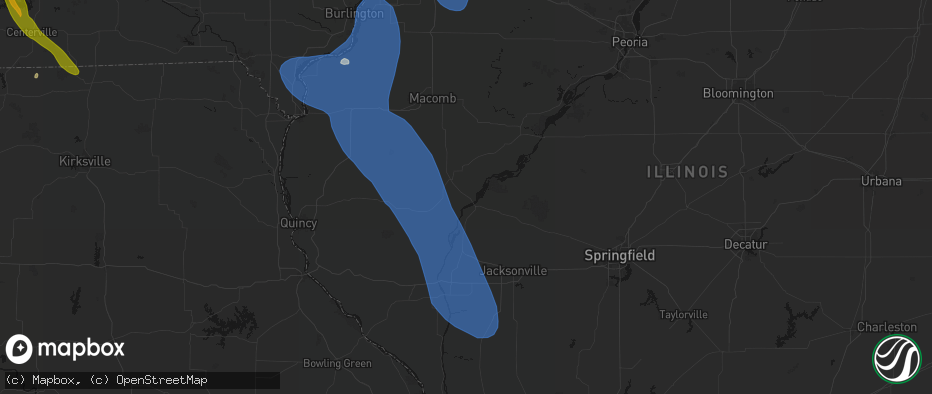 Hail map in Frederick, IL on July 20, 2026