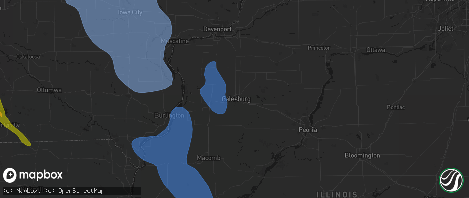 Hail map in Galesburg, IL on July 20, 2026