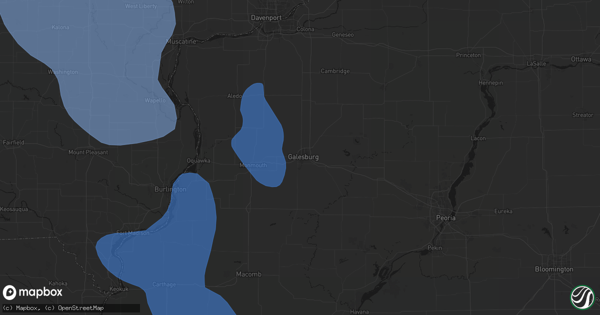 Hail map in Galesburg, IL on July 20, 2026