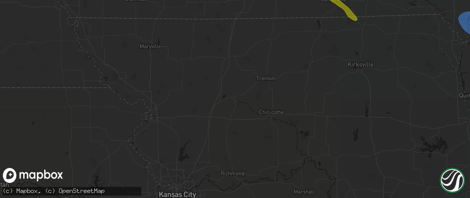 Hail map in Gallatin, MO on July 20, 2026
