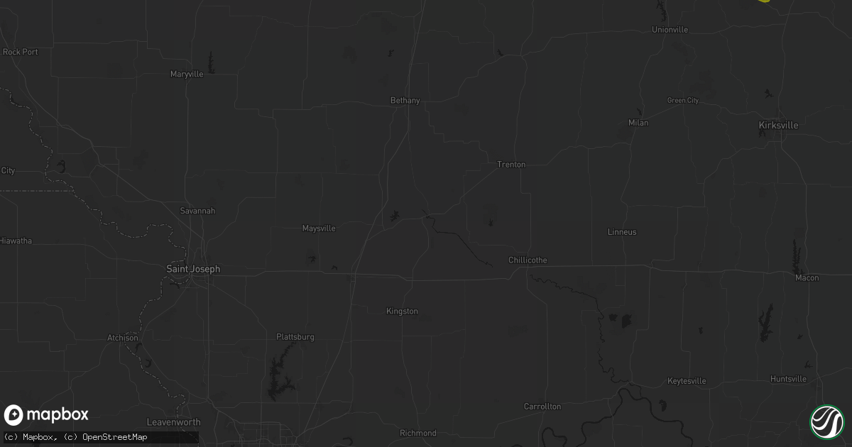 Hail map in Gallatin, MO on July 20, 2026