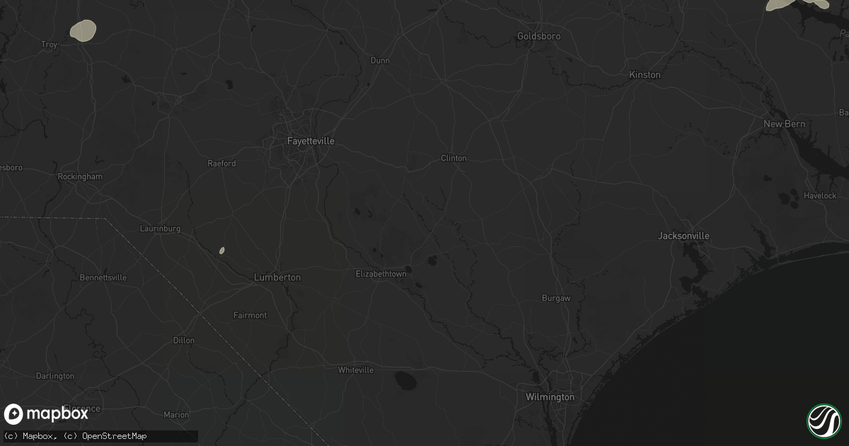 Hail map in Garland, NC on July 20, 2026