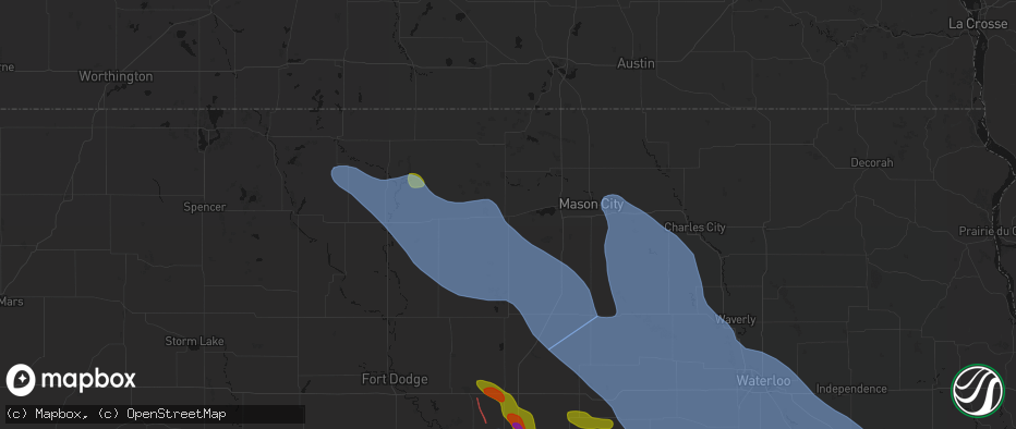Hail map in Garner, IA on July 20, 2026