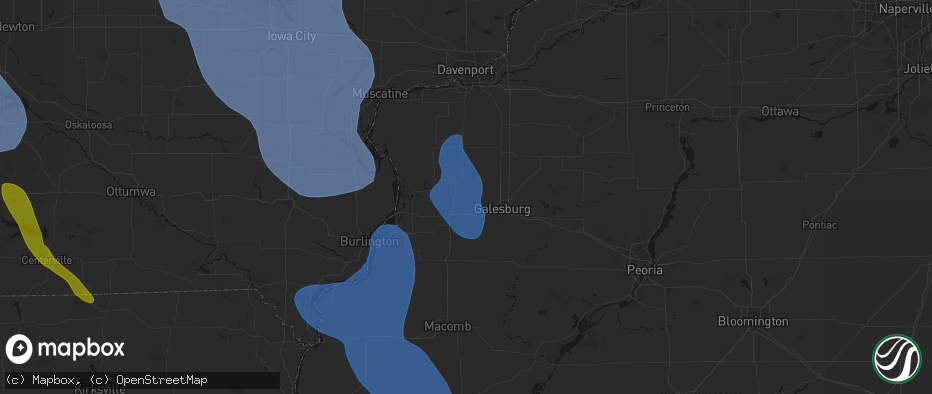 Hail map in Gerlaw, IL on July 20, 2026
