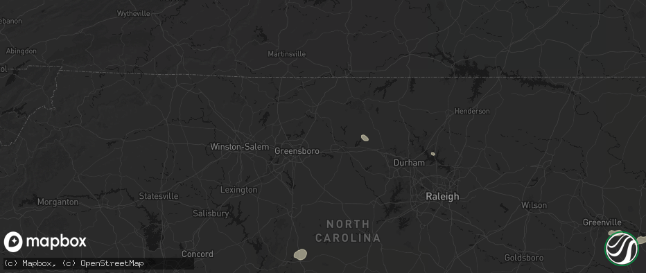 Hail map in Gibsonville, NC on July 20, 2026