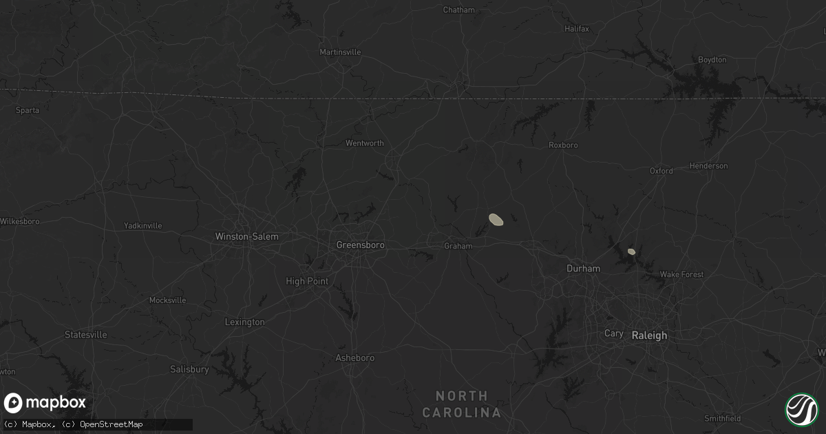 Hail map in Gibsonville, NC on July 20, 2026