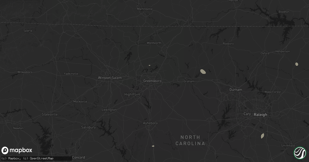 Hail map in Greensboro, NC on July 20, 2026