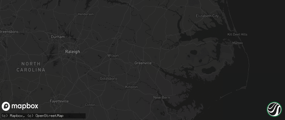 Hail map in Greenville, NC on July 20, 2026
