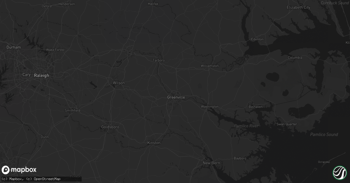 Hail map in Greenville, NC on July 20, 2026