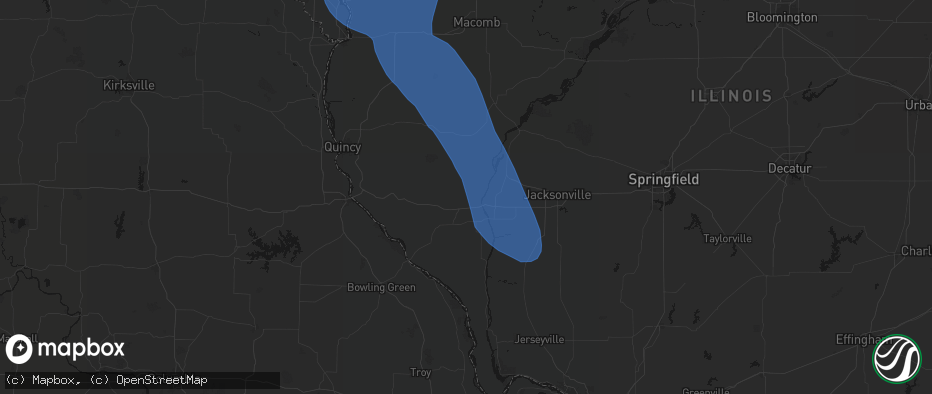 Hail map in Griggsville, IL on July 20, 2026