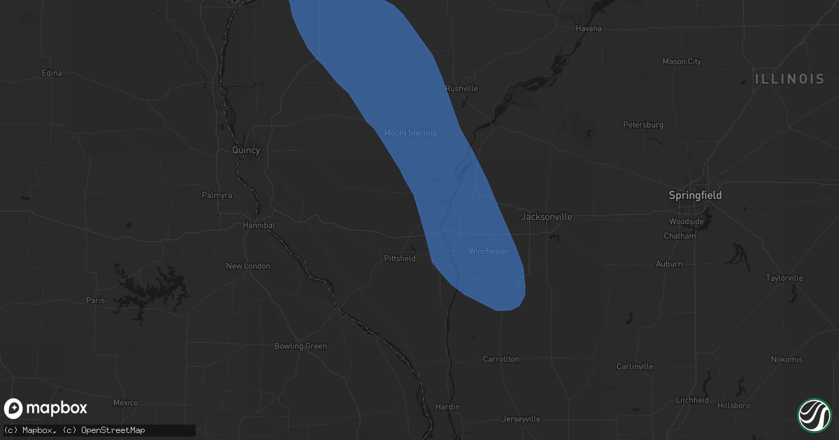 Hail map in Griggsville, IL on July 20, 2026