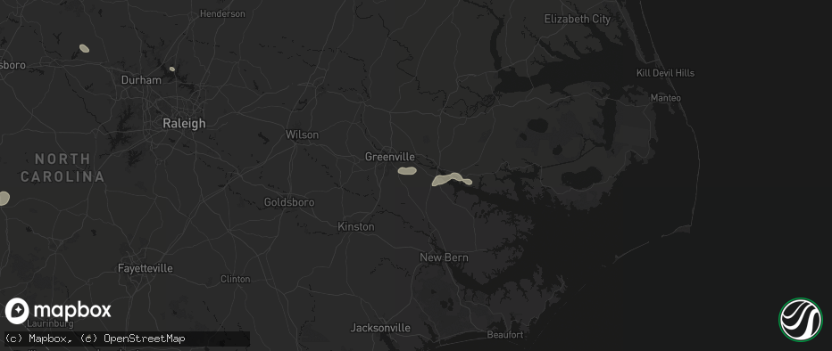 Hail map in Grimesland, NC on July 20, 2026
