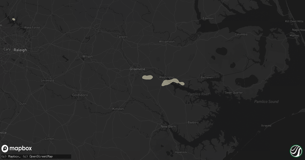 Hail map in Grimesland, NC on July 20, 2026