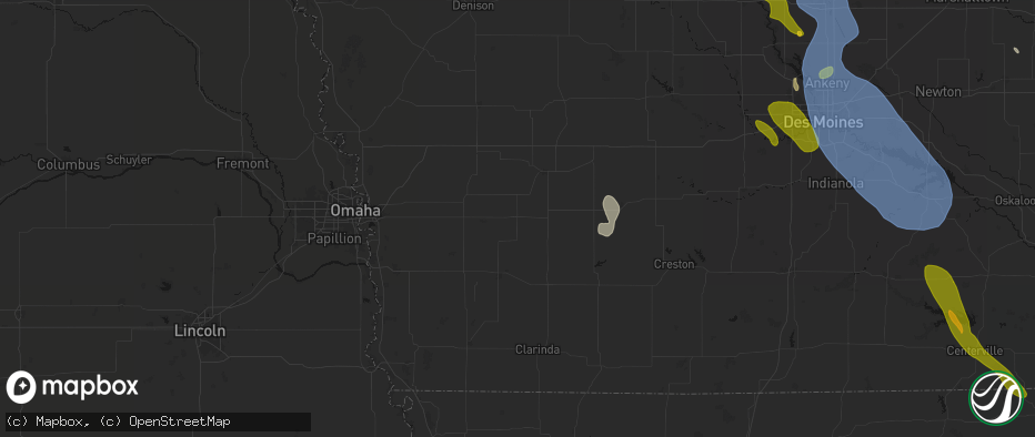 Hail map in Griswold, IA on July 20, 2026