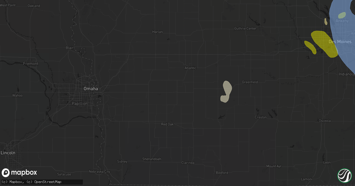 Hail map in Griswold, IA on July 20, 2026