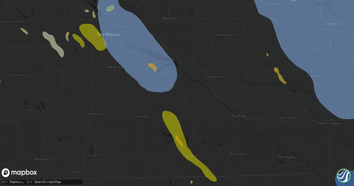 Hail map in Hamilton, IA on July 20, 2026