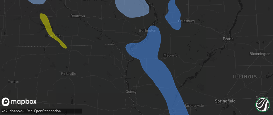 Hail map in Hamilton, IL on July 20, 2026
