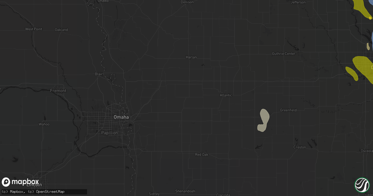 Hail map in Hancock, IA on July 20, 2026