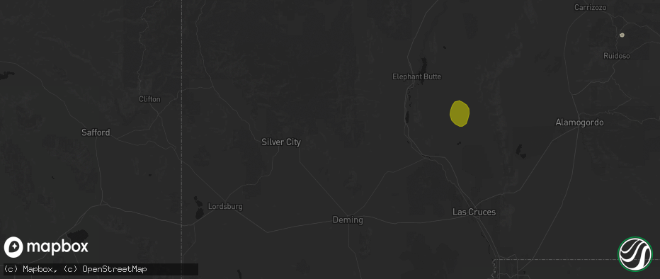 Hail map in Hanover, NM on July 20, 2026