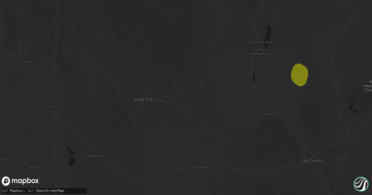 Hail map in Hanover, NM on July 20, 2026